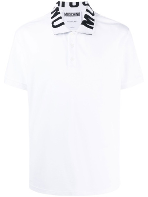

Intarsia-knit logo polo shirt, Moschino Intarsia-knit logo polo shirt