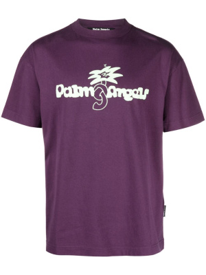 

Logo-print organic cotton T-shirt, Palm Angels Logo-print organic cotton T-shirt