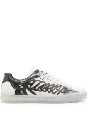 

Graffiti-print leather sneakers, Palm Angels Graffiti-print leather sneakers