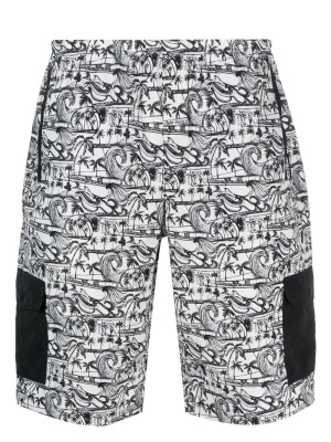 

Waves-print track short, Palm Angels Waves-print track short