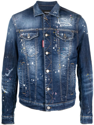 

Paint-splatter detail denim jacket, Dsquared2 Paint-splatter detail denim jacket