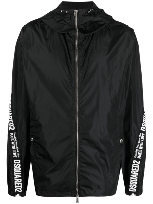 

Logo-tape detail windbreaker jacket, Dsquared2 Logo-tape detail windbreaker jacket