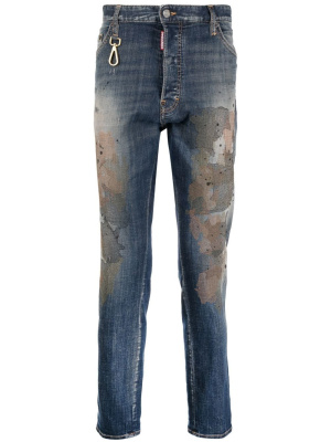 

Distressed slim-fit tapered jeans, Dsquared2 Distressed slim-fit tapered jeans