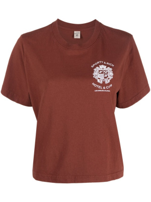 

Logo-print cotton T-shirt, Sporty & Rich Logo-print cotton T-shirt