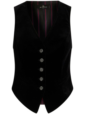 

Velvet V-neck waistcoat, ETRO Velvet V-neck waistcoat