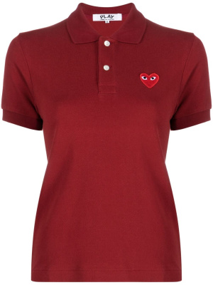 

Logo embroidered cropped polo shirt, Comme Des Garçons Play Logo embroidered cropped polo shirt