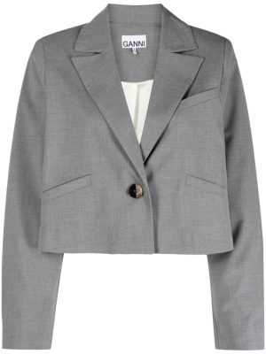 

Single-breasted cropped jacket, GANNI Single-breasted cropped jacket