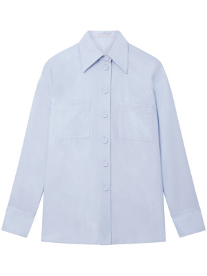 

Pointed-collar flannel shirt, Stella McCartney Pointed-collar flannel shirt