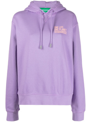 

Slogan-print organic-cotton hoodie, Dsquared2 Slogan-print organic-cotton hoodie