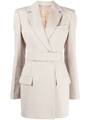 

Logo-embroidered wool tailored blazer, Alexander Wang Logo-embroidered wool tailored blazer