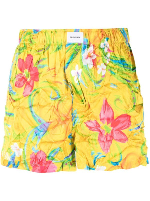 

Floral-print pajama shorts, Balenciaga Floral-print pajama shorts