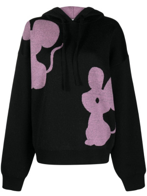 

Mouse intarsia-knit hoodie, JW Anderson Mouse intarsia-knit hoodie