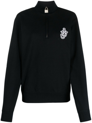 

Logo-patch padlock-detail cotton sweatshirt, JW Anderson Logo-patch padlock-detail cotton sweatshirt