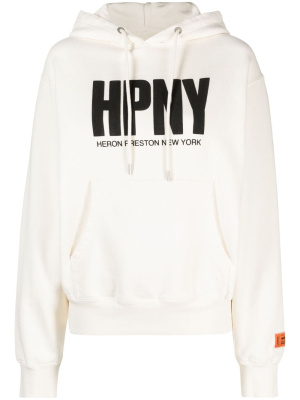 

Logo-print cotton hoodie, Heron Preston Logo-print cotton hoodie