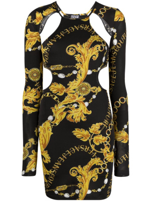 

Chain Couture-print cut-out minidress, Versace Jeans Couture Chain Couture-print cut-out minidress