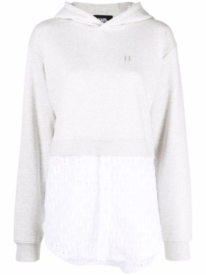 

Monogram-lace hoodie, Karl Lagerfeld Monogram-lace hoodie