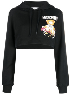 

Teddy Bear cotton cropped hoodie, Moschino Teddy Bear cotton cropped hoodie