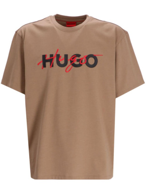 

Double logo-print jersey T-shirt, HUGO Double logo-print jersey T-shirt