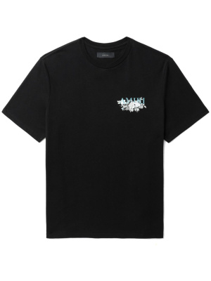 

Floral logo-print cotton T-shirt, AMIRI Floral logo-print cotton T-shirt