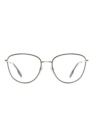 

Logo-lettering round-frame glasses, Burberry Eyewear Logo-lettering round-frame glasses