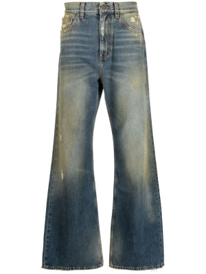 

Ripped straight-leg jeans, Palm Angels Ripped straight-leg jeans