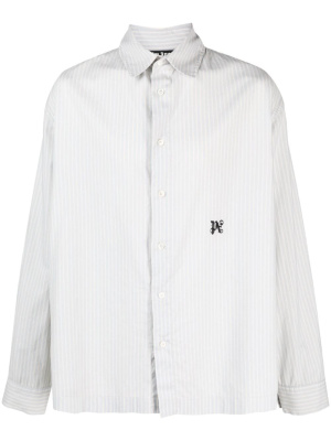 

Monogram-embroidered striped shirt, Palm Angels Monogram-embroidered striped shirt