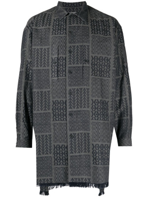 

Geometric-print cotton shirt, Yohji Yamamoto Geometric-print cotton shirt