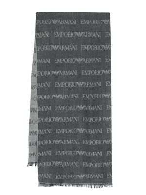 

Monogram-pattern knitted scarf, Emporio Armani Monogram-pattern knitted scarf