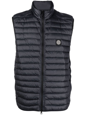 

Compass logo-patch padded gilet, Stone Island Compass logo-patch padded gilet