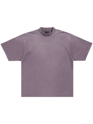

Logo-print faded cotton T-shirt, Balenciaga Logo-print faded cotton T-shirt