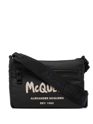 

Brushed logo messenger bag, Alexander McQueen Brushed logo messenger bag