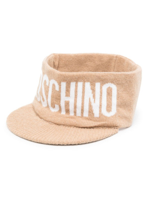 

Intarsia-knit logo visor, Moschino Intarsia-knit logo visor