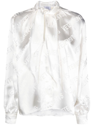 

Logo-print long-sleeve blouse, VETEMENTS Logo-print long-sleeve blouse
