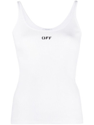 

Logo-print cotton-blend tank top, Off-White Logo-print cotton-blend tank top