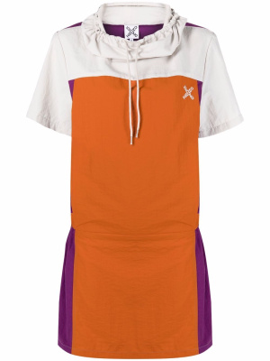 

Colourblock drawstring-collar dress, Kenzo Colourblock drawstring-collar dress