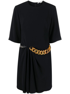 

Chain-detail draped mini dress, Stella McCartney Chain-detail draped mini dress