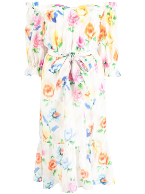

Floral-print belted dress, Boutique Moschino Floral-print belted dress