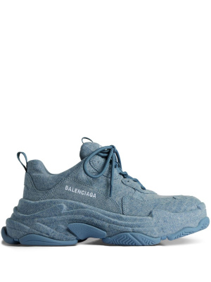 

Triple S denim low-top sneakers, Balenciaga Triple S denim low-top sneakers