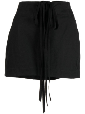 

Waist-tie cotton mini skirt, Ann Demeulemeester Waist-tie cotton mini skirt