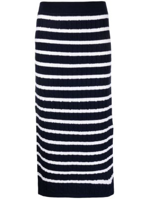 

Striped cable-knit midi skirt, Polo Ralph Lauren Striped cable-knit midi skirt