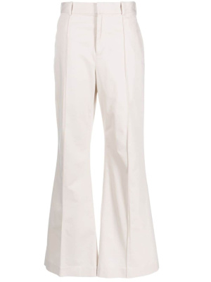 

High-waisted stretch-cotton flared trousers, Polo Ralph Lauren High-waisted stretch-cotton flared trousers