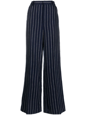 

Pinstriped wide-leg linen trousers, Polo Ralph Lauren Pinstriped wide-leg linen trousers
