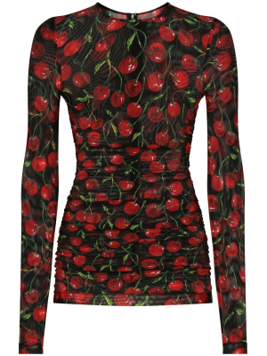 

Cherry-print long-sleeve T-shirt, Dolce & Gabbana Cherry-print long-sleeve T-shirt