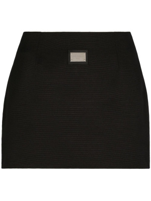 

Logo-plaque high-waisted miniskirt, Dolce & Gabbana Logo-plaque high-waisted miniskirt