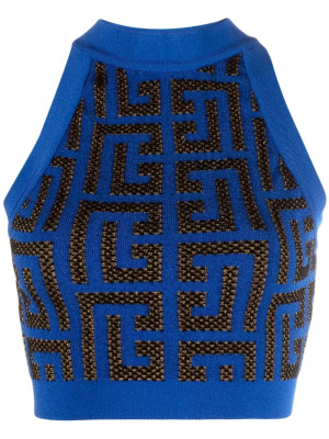 

Monogram knit crop top, Balmain Monogram knit crop top