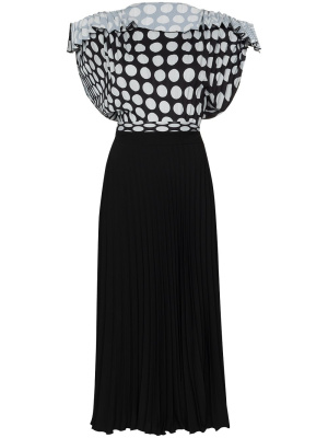 

Polka dot pleated midi dress, MM6 Maison Margiela Polka dot pleated midi dress