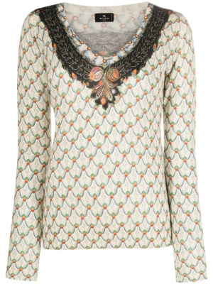 

Floral-print knitted top, ETRO Floral-print knitted top