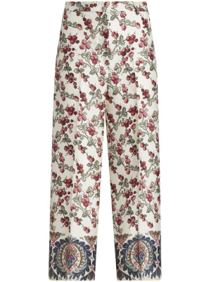 

Grape-print cropped trousers, ETRO Grape-print cropped trousers