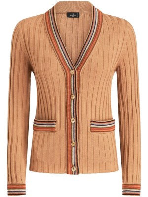

Ribbed-knit V-neck cardigan, ETRO Ribbed-knit V-neck cardigan