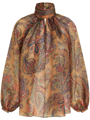 

Paisley-print high-neck blouse, ETRO Paisley-print high-neck blouse